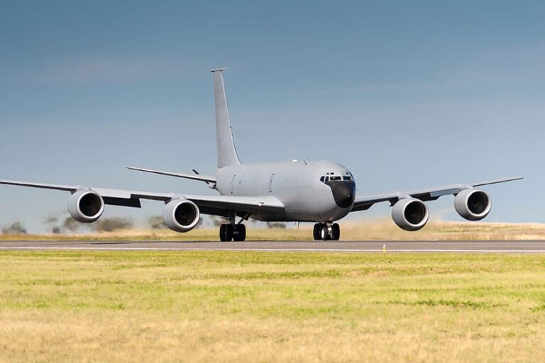 KC135 airplane on runway