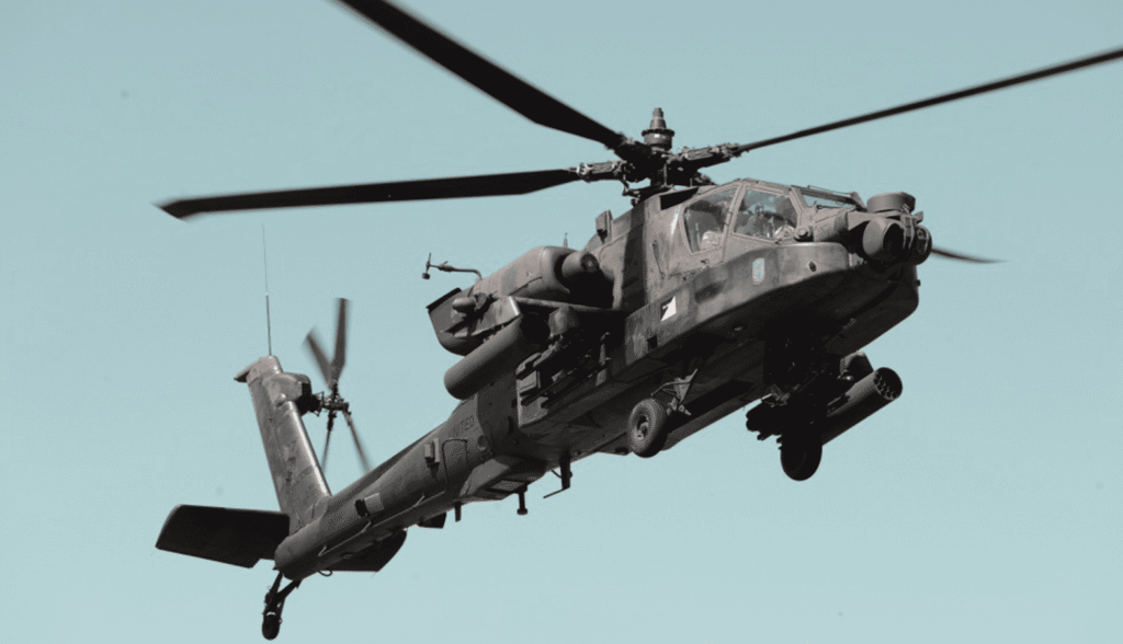 Aerial shot of AH-64